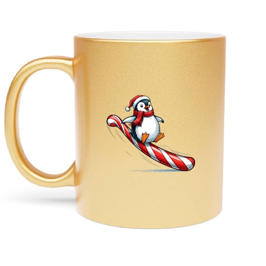 Penguin Candy Fun Metallic Mugs