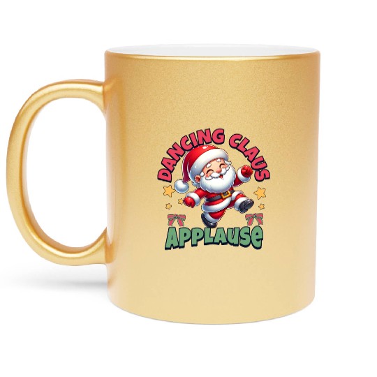 Dancing Santa Claus Fun Metallic Mugs