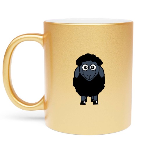 Black Sheep Small Cute Funny Lamb Cool Comic Sweet Metallic Mugs