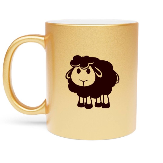 Black Sheep Small Cute Cute Lamb Cool Comic Sweet Metallic Mugs