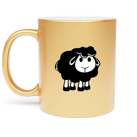 Black Sheep Small Cute Cute Lamb Cool Comic Sweet Metallic Mugs