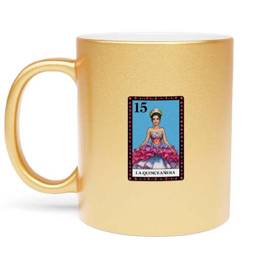 Lotería Quinceañera, Mis XV Hispanic Birthday Metallic Mugs
