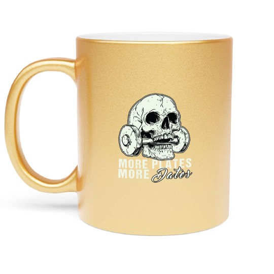 Motivational Gym Skull Metallic Mugs