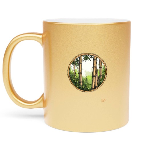 Serene Bamboo Forest Metallic Mugs