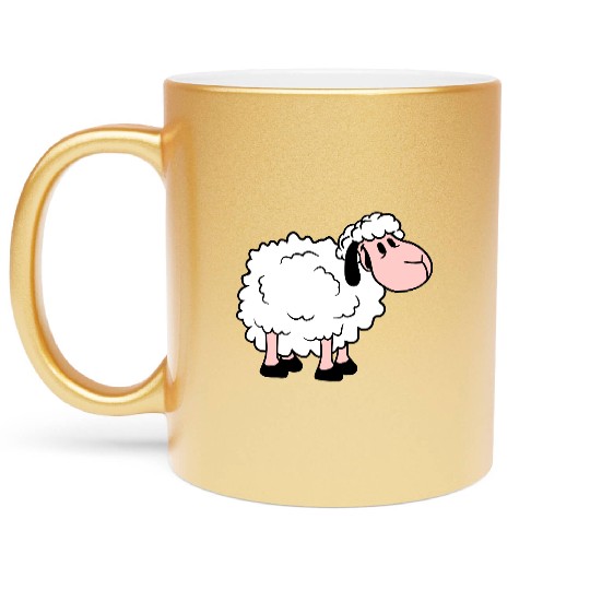 Sheep Baby Standing Cute Lamb Child Cool Comic Metallic Mugs