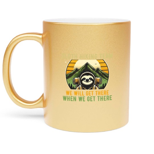 Sloth Hiking Team - Outdoor Adventure Metallic Mugs