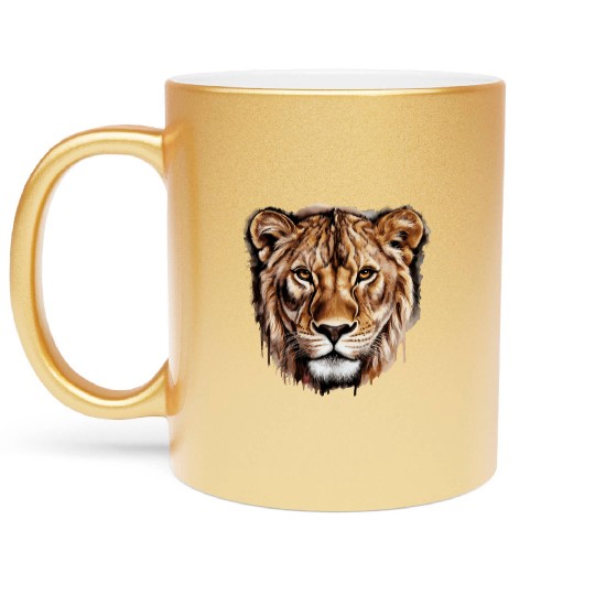 Animal King Lion for a Lions lovers and lions fan Metallic Mugs
