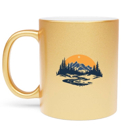 Majestic Mountain Sunset Metallic Mugs