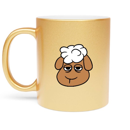 Sheep Tired Bored Empty Look Head Face Unhappy Sad Metallic Mugs