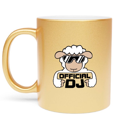 Sheep Official Dj Sunglasses Party Lamb Music Cool Metallic Mugs
