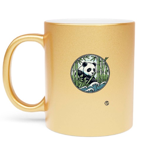 Panda in Bamboo Forest Metallic Mugs