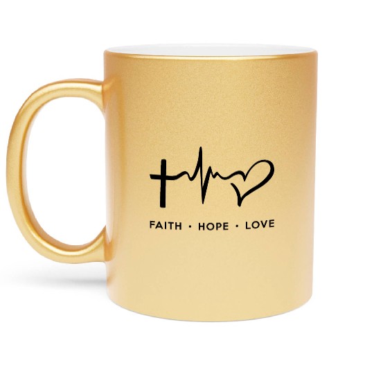 Faith Hope Love - Black Metallic Mugs
