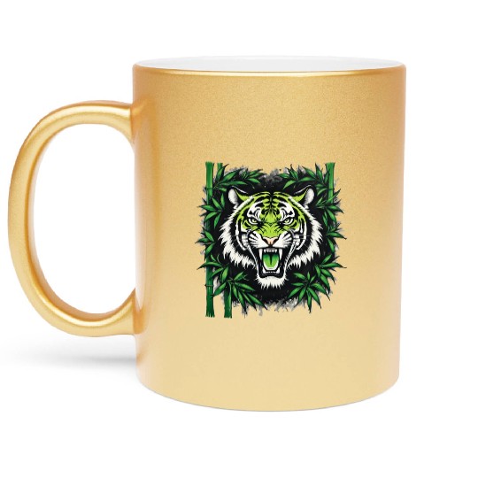 Roaring Bamboo Tiger Metallic Mugs