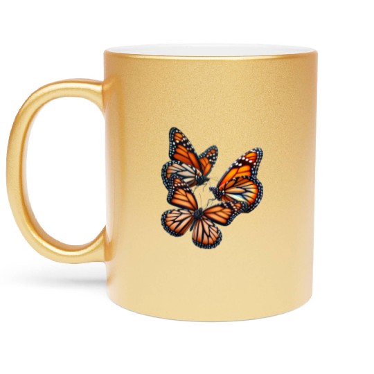 Monarch Butterflies Butterfly Lover Lepidopterist Metallic Mugs