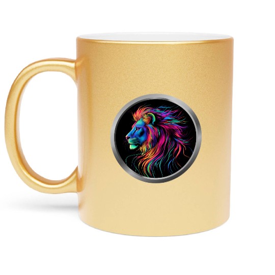 Lion Art Metallic Mugs