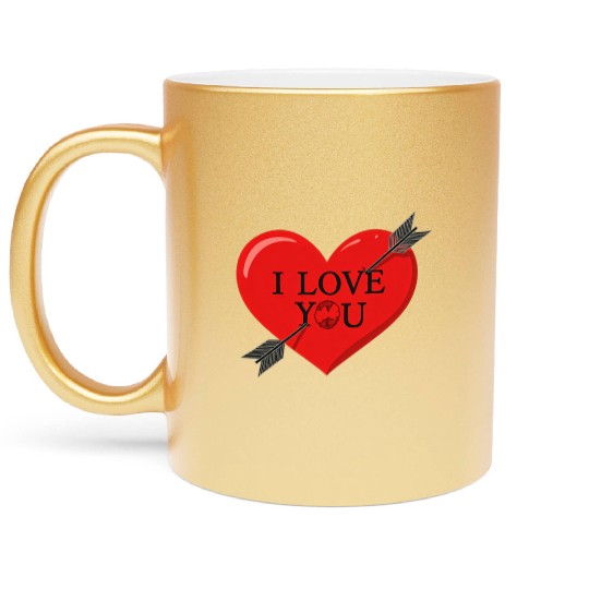 I Love You - Arrow Heart Metallic Mugs