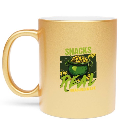 St Patricks Day Snacks Are the Real Treasures in Metallic Mugs
