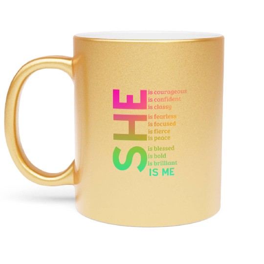 Woman Affirmation Black woman Quotes Metallic Mugs