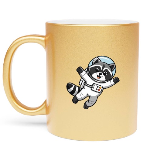 Astro Racoon for Kids Astronaut Metallic Mugs