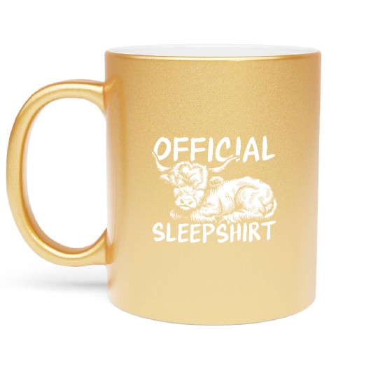 Highland Cow Official Sleepshirt Cute Farm Animal Metallic Mugs