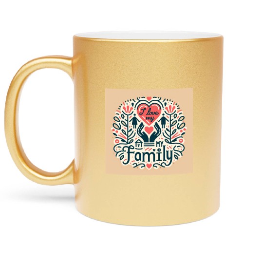 Cute family design Metallic Mugs