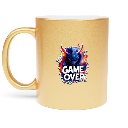 Game Over - Dragon Art - Graffiti Style - Gamer Sl Metallic Mugs