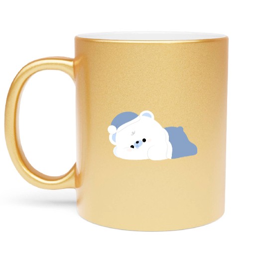 Tired Polar Bear Metallic Mugs