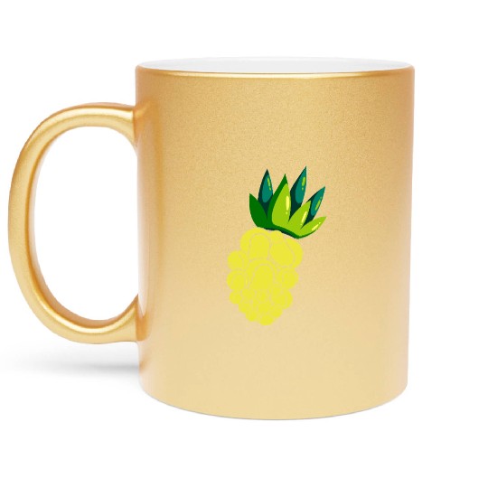 Pineapple Tennis Vibes for Summer Fun Metallic Mugs