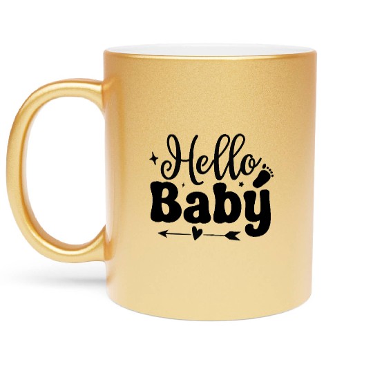 Hello Baby Metallic Mugs