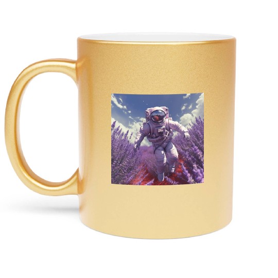 post nuclear lavender farmer Metallic Mugs