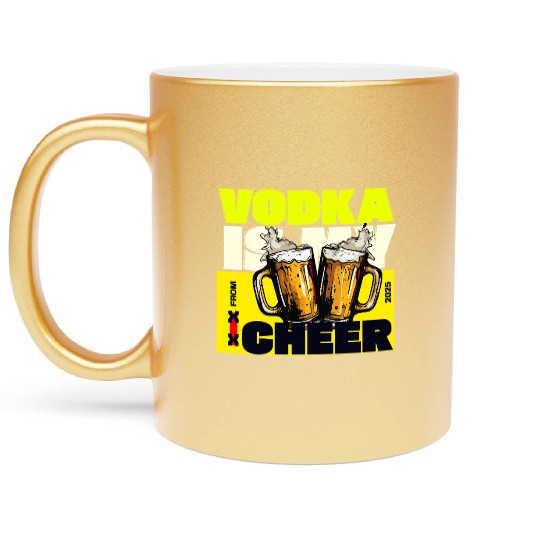 v is for vodka valentines CHEERS XX Metallic Mugs