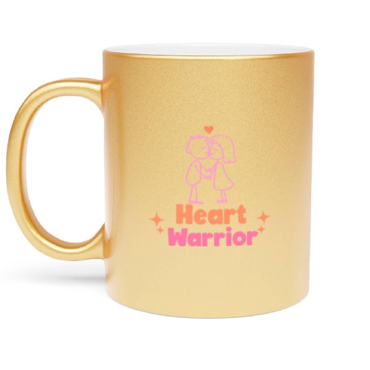 Heart warrior, valentine Metallic Mugs