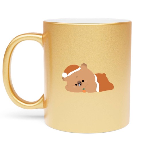 Tired Capybara Metallic Mugs