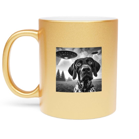 German Shorthaired Pointer Funny Sci-fi Graphic Se Metallic Mugs