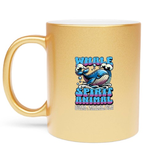 Whale Spirit Animal Wisdom Sailing Whale Watching Metallic Mugs