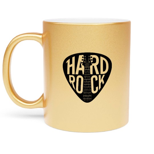 Hard Rock Guitar Pick Metallic Mugs