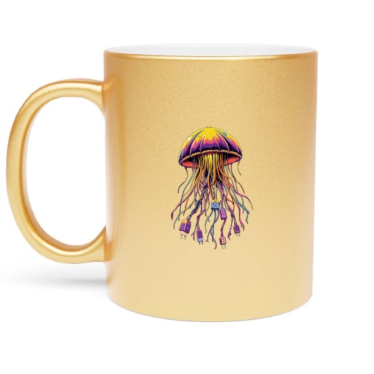 Electric Jellyfish Metallic Mugs