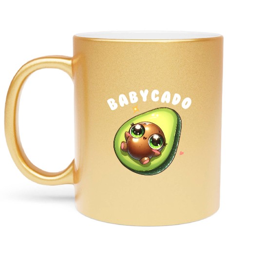 Baby Avocado cute Kawaii babyparty Gift Pregnancy Metallic Mugs