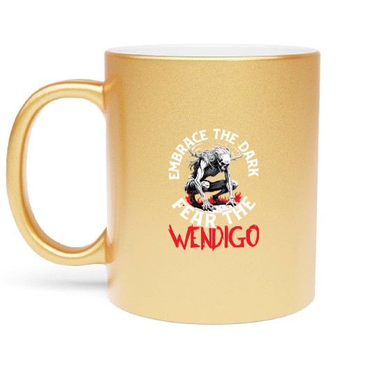 Cryptid Embrace The Dark Fear The Wendigo Metallic Mugs