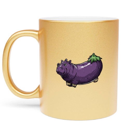 Hip Eggplant Metallic Mugs