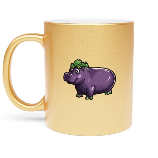 Hip Eggplant Metallic Mugs
