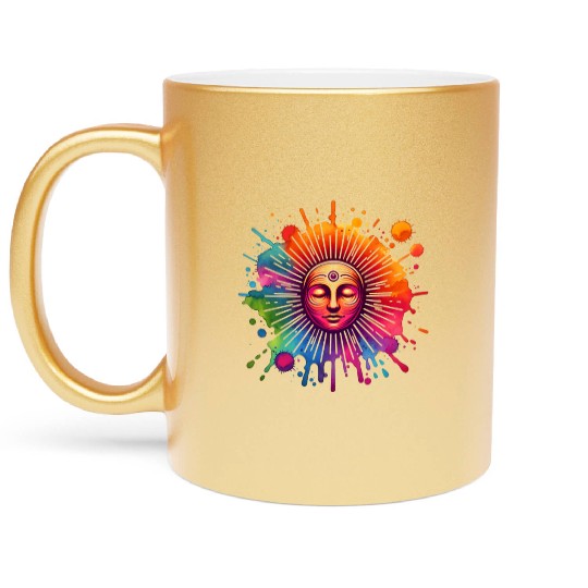 Music Festival Metallic Mugs - Colorful Yoga Outfit