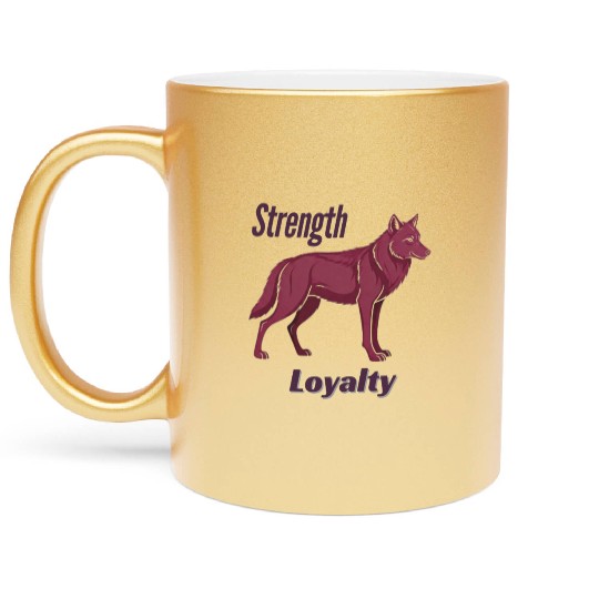 Majestic Purple Wolf Metallic Mugs