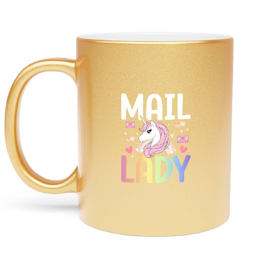 Mail Lady Postal Service Female Postman Worker Metallic Mugs