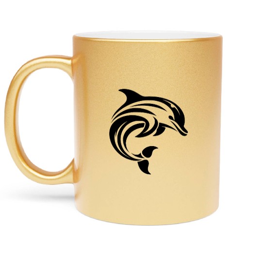 Dolphin T Tattoo In Sweeping Shape Metallic Mugs