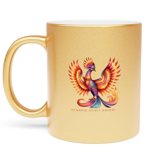 Scorpio Spirit Animal Phenix Alebrije Female Metallic Mugs