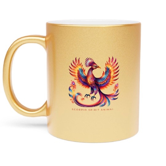 Scorpio Spirit Animal Phenix Alebrije Male Metallic Mugs