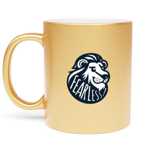 fearless lion Metallic Mugs