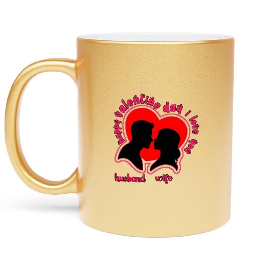 Happy Valentine Day Metallic Mugs