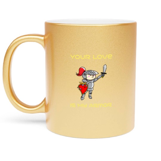 Your Love Is My Armor Gamer Valentines Gift Metallic Mugs